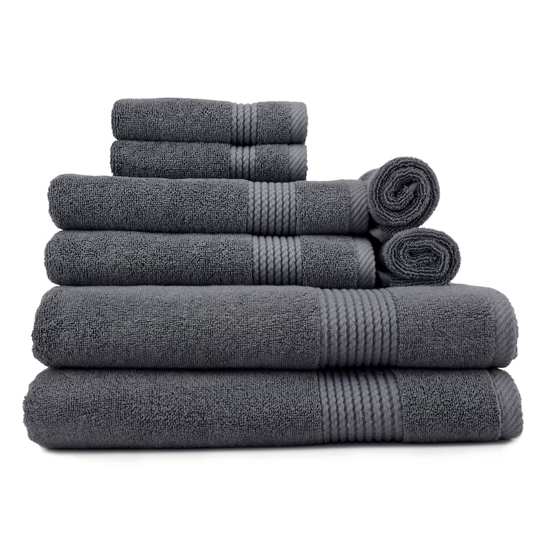 East'N Blue Lara Turkish Cotton Bath Towel Set (Set of 8) - (2 Bath Towel, 2 Hand Towel, 4 Washcloth)