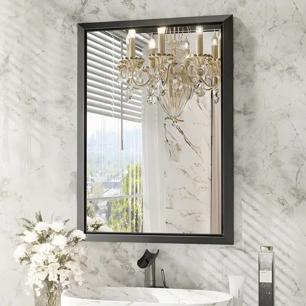 slide 1 of 1, Beveled Metal Framed Bathroom Vanity Mirrors Tempered Glass Decorative Wall Mirror