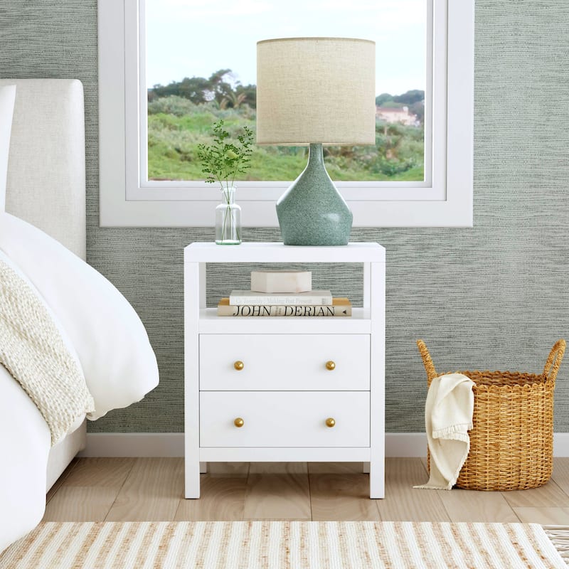 Nora 2 Drawer Nightstand - Smooth White