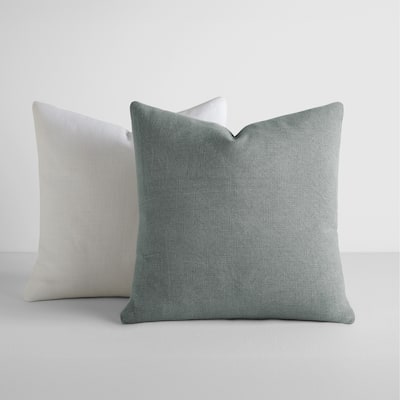 2-Pack Cotton Slub Decor Throw Pillows in Solids