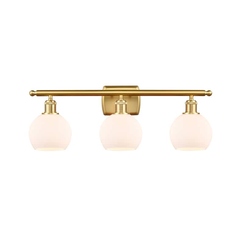 Innovations Lighting 516-3W-10-26 Athens Vanity Athens 3 Light 26" - Satin Gold / Matte White