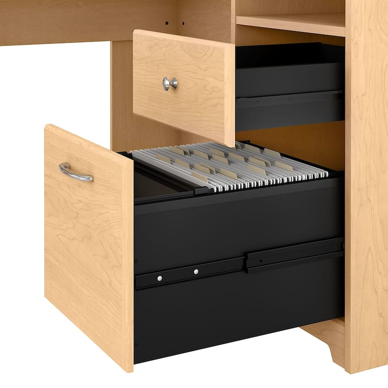 Cabot 60W L-Shaped Desk with Hutch and Storage by Bush Furniture