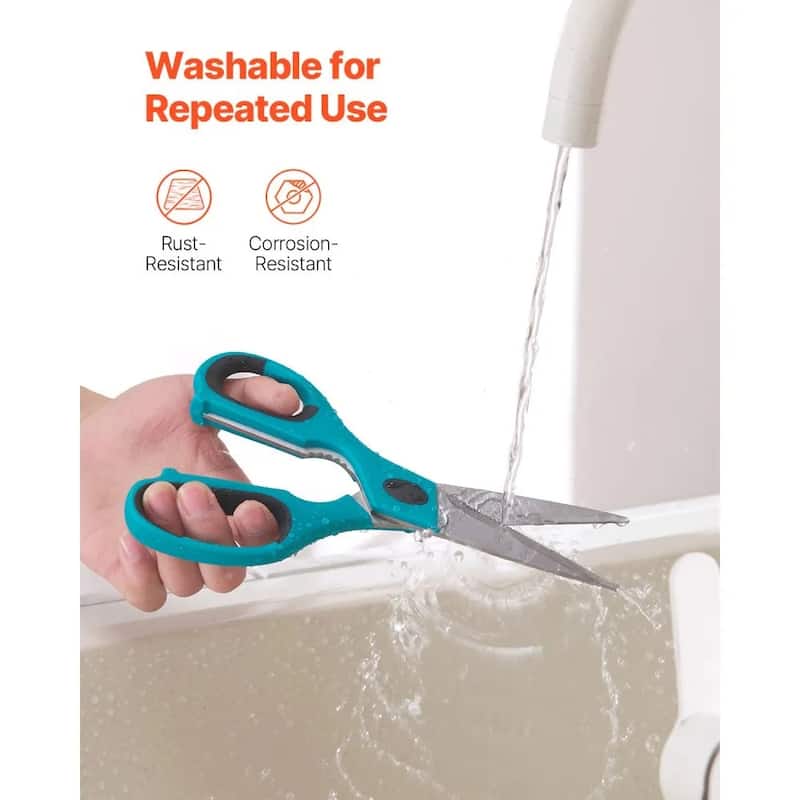 Versatile Stainless Steel Kitchen Scissors with Sheath for Precision Cuts Included Plastic Sheath