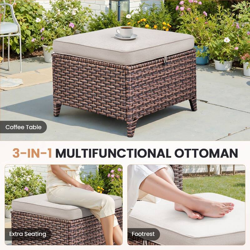 Pocassy Outdoor Sofa Swivel Chairs Patio Chair Funiture Set