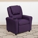 preview thumbnail 27 of 139, Contemporary Kids Recliner with Cup Holder and Headrest Purple Vinyl