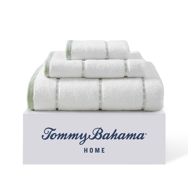 Tommy Bahama Ridley Solid Cotton Terry 3 Piece Towel Set - 3 Piece - Green