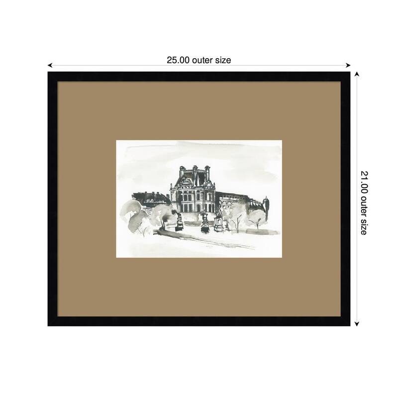 Kate and Laurel Postcard Paris by Teju Reval Framed Wall Art Print Matted