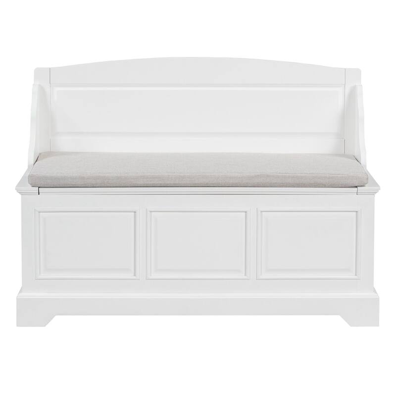 Retro Shoe Storage Bench with Safe Soft-Close Devices, Storage Chest with Hidden Storage and Cushion for Entryway, Hallway