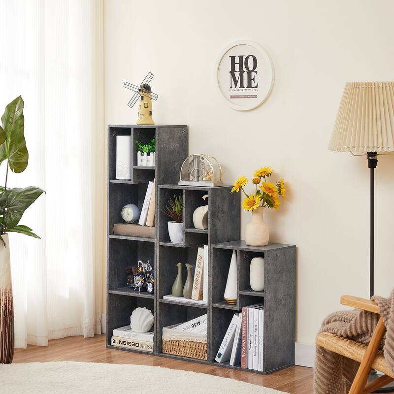 3-Shelf Cube Bookcase – Industrial Storage Bookshelf for Bedroom & Living Room