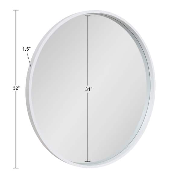 dimension image slide 11 of 16, Kate and Laurel Travis Round Wood Accent Wall Mirror