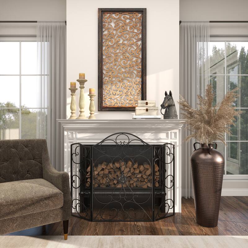 Bronze Hammered Solid Iron Jug Floor Vase