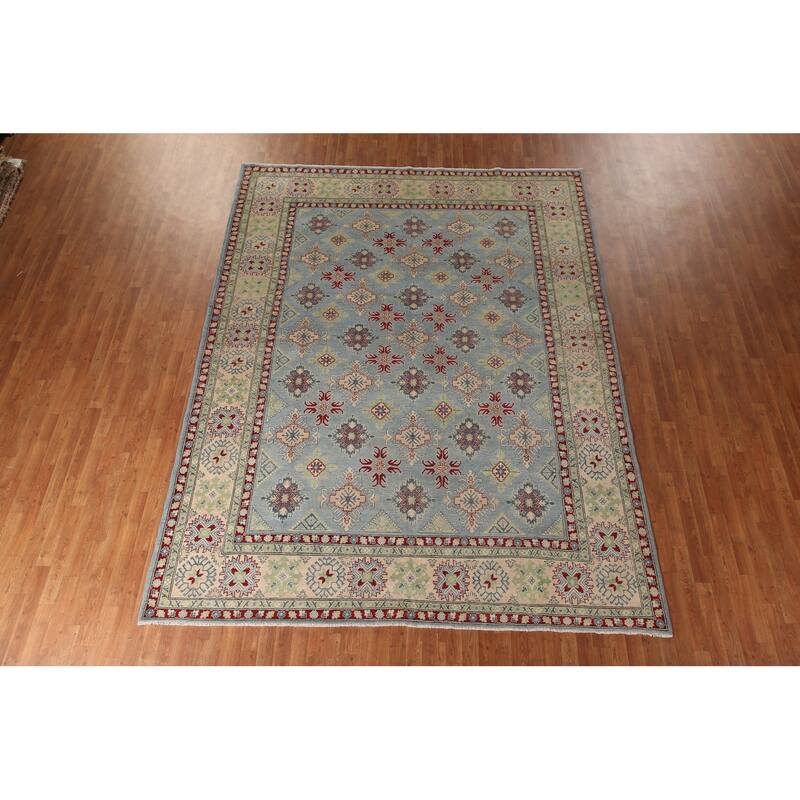 All-Over Kazak Oriental Area Rug Wool Carpet - 9'2" x 11'10"