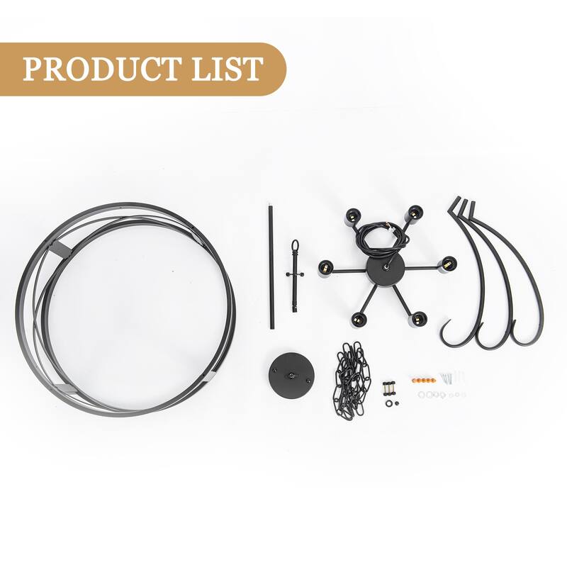 6-Light Classic Candlestick Hanging Linear Foyer Chandelier Lighting for Dining Room Kitchen Island