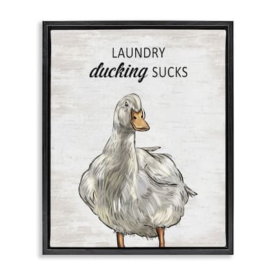 Stupell Sassy Laundry Duck Framed Floater Canvas Wall Art Design By Lettered and Lined