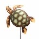 preview thumbnail 1 of 1, Handmade Sea Turtle Garden Decoration - 1 x 7 x 24 Green/Blue - Metal