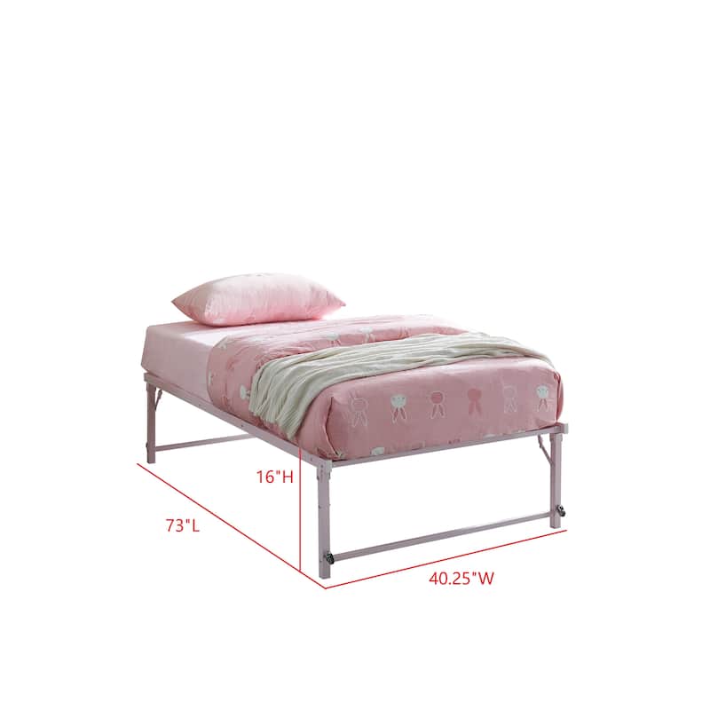 Amara Metal Lift-Up Trundle Bed with Wheels