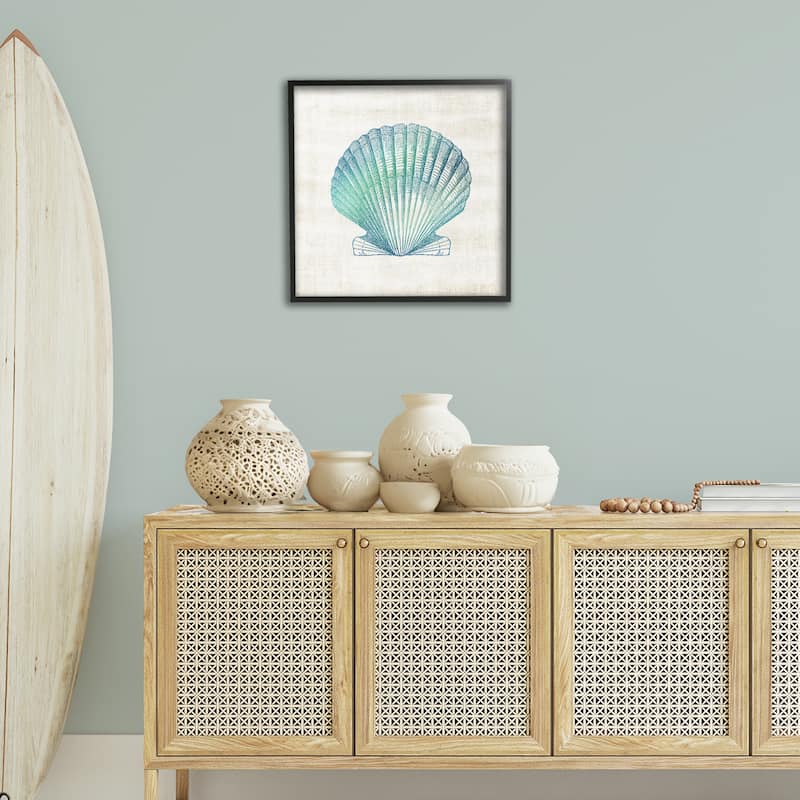 Stupell Gradient Clam Seashell Framed Giclee Art Design By Susan Arnot