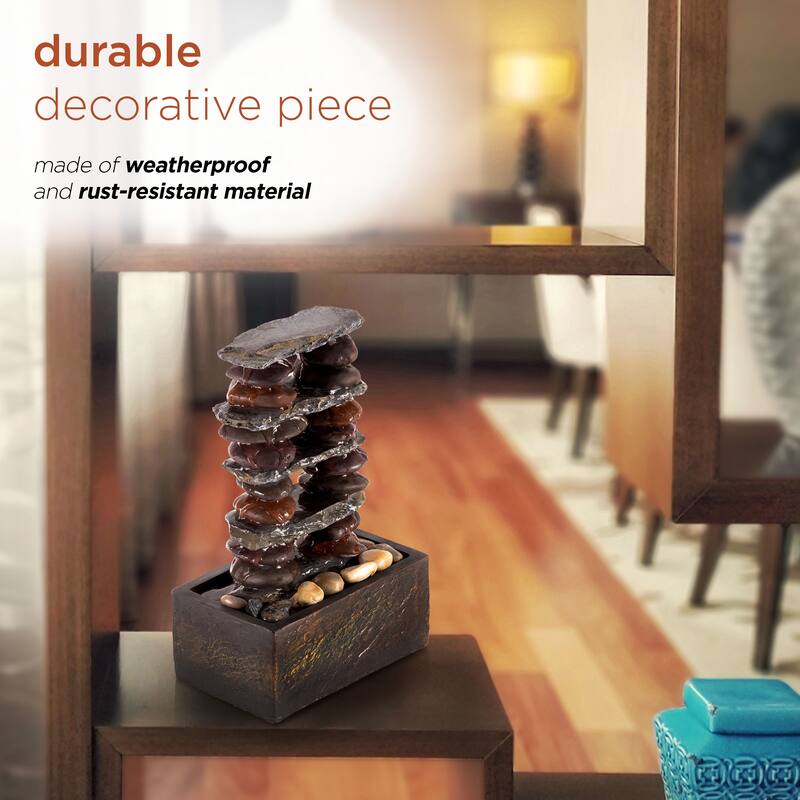 Eternity Tabletop Stacked Rocks Fountain
