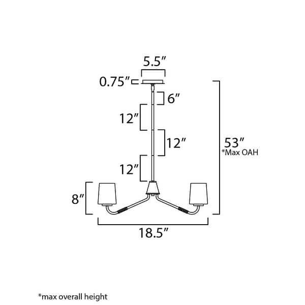 Maxim 12695WT Durham 3 Light 19" Wide Chandelier