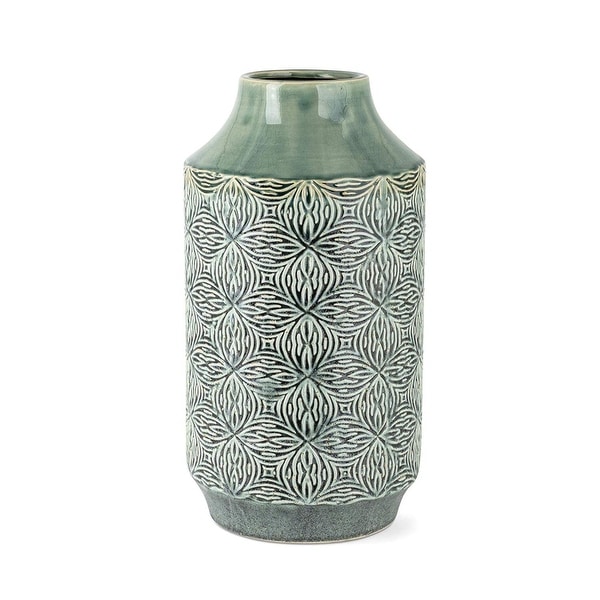 15” Edwards Arabesque Surface Pattern Large Vase - N/A