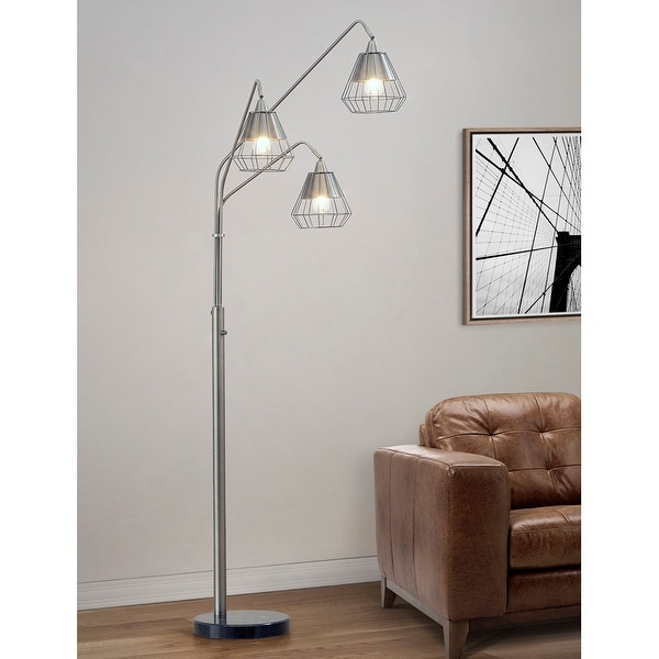 Midtown 3-light Wire Shades Dimmable LED Arch Floor Lamp. Opens flyout.