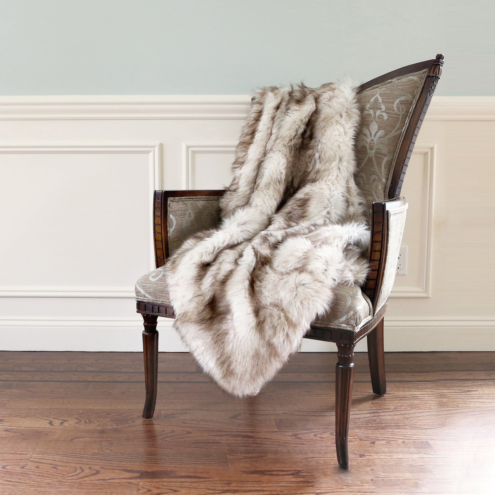 Aurora Home Luxury Long Hair Faux Fur Lap Throw On Sale Bed