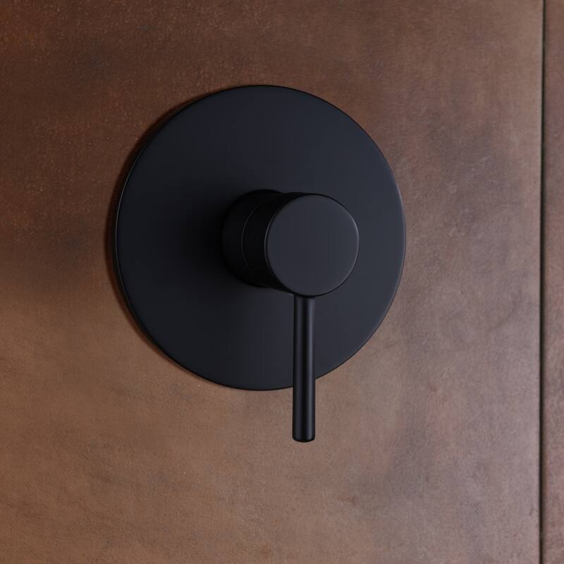 Matte Black Shower Faucet Set with Pressure Balance Cartridge and Non