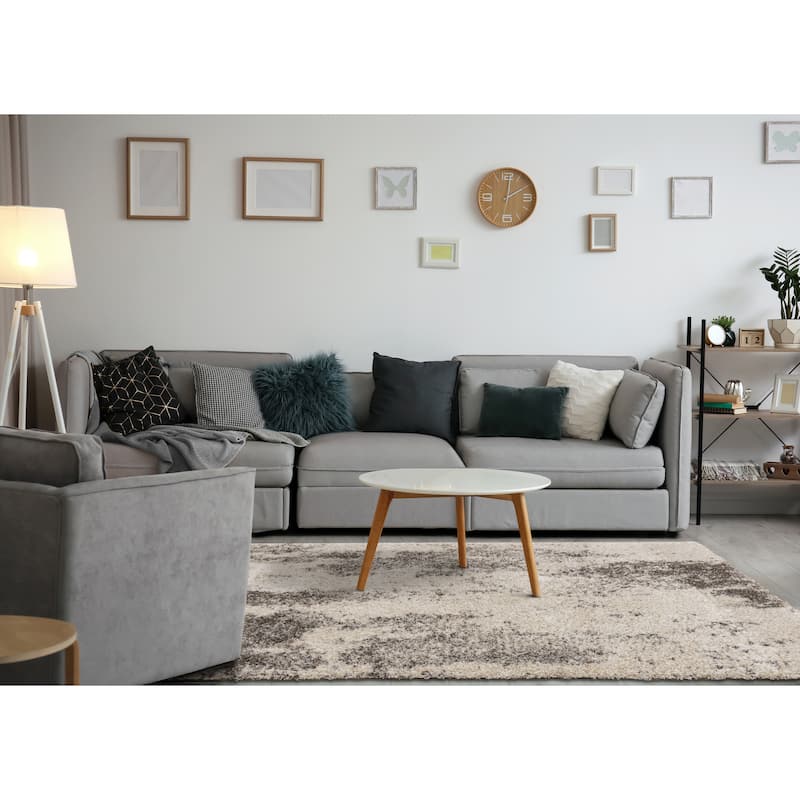 Lush Collection - Cream/Brown Abstract Luxury Rug
