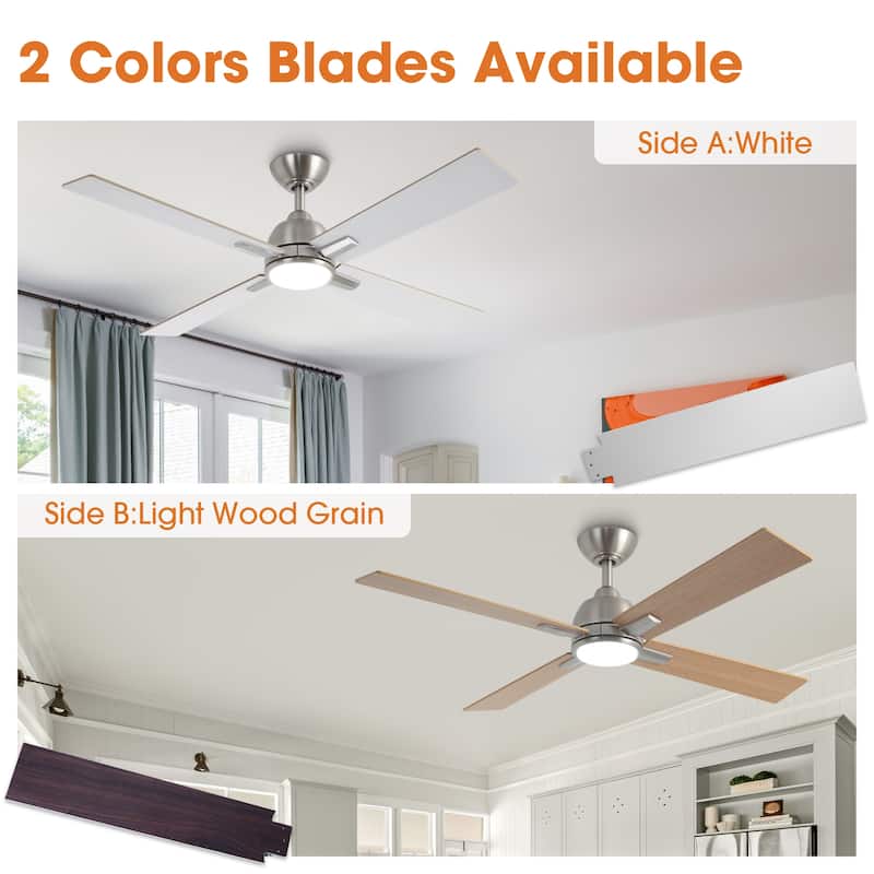 48-inch Gold Plywood Modern Dimmable Ceiling Fan with Light and Remote