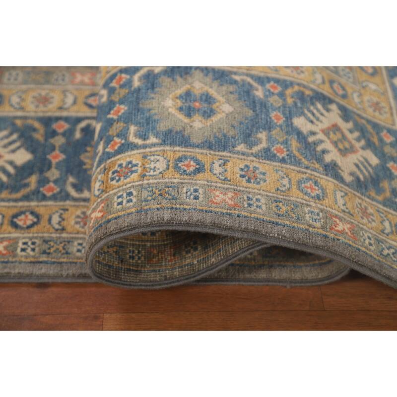 Gray Kazak Area Rug Hand-Knotted Wool Carpet - 6'5" x 9'9"