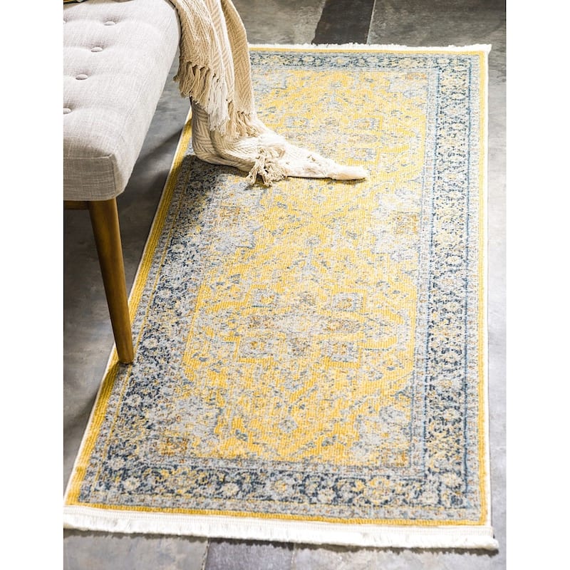 Traditional Samana Collection Area Rug - 2'2"x6' - Yellow
