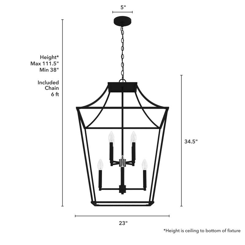 Hunter Laurel Ridge 23" 8-Light Lantern Pendant - Entry - Candle, Modern Farmhouse, Contemporary, Transitional