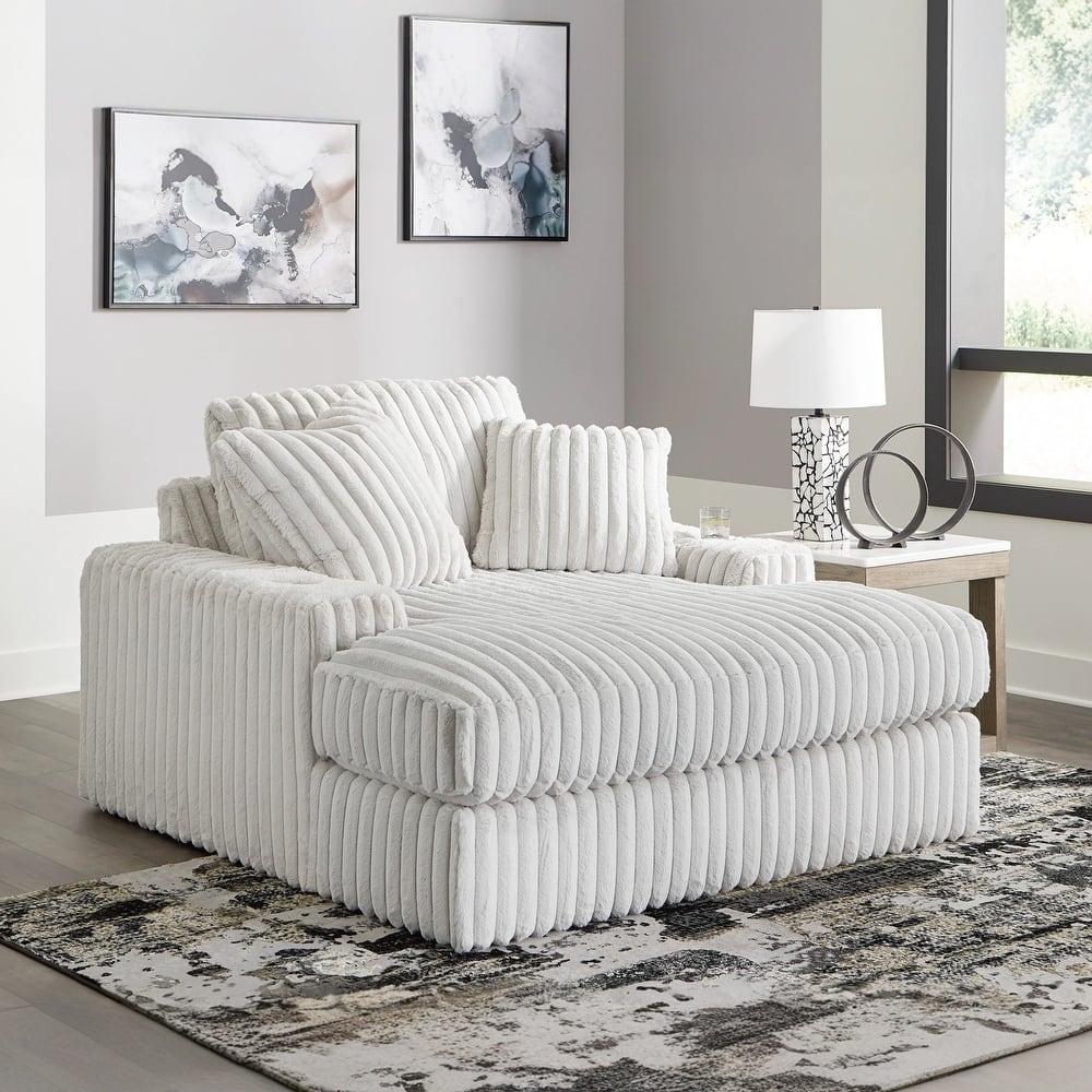 Roundhill Furniture Azulu Oversized Chaise, with Cup holders and USB Charging