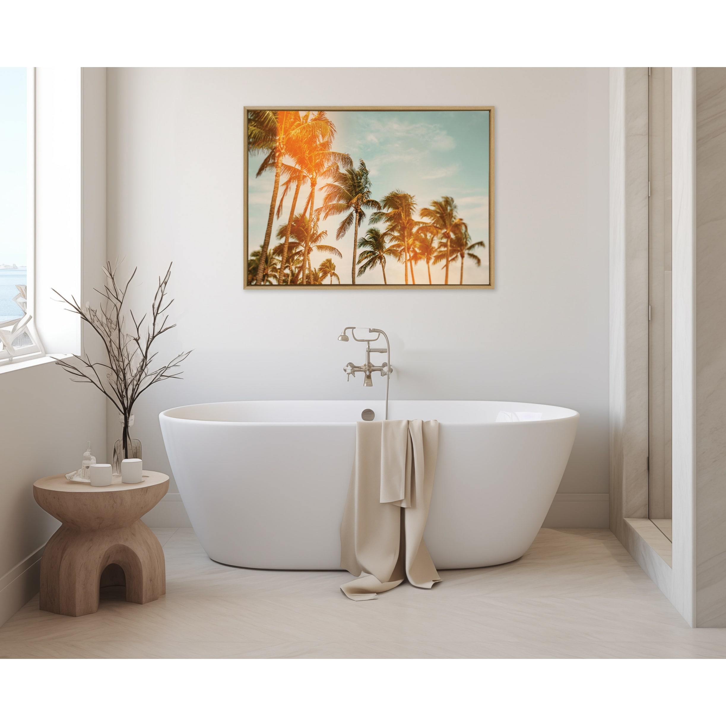 Kate and Laurel Sylvie Miami Breeze Framed Canvas by Alicia Bock