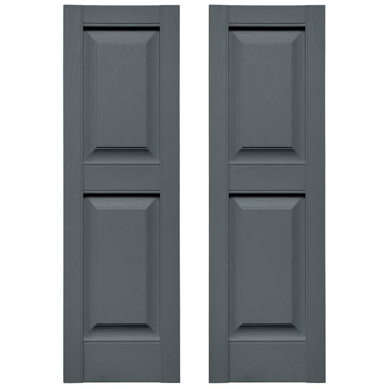 Builders Edge, Standard Two Equal Panels, Raised Panel Shutters, Includes Matching Installation Spikes (Per Pair)