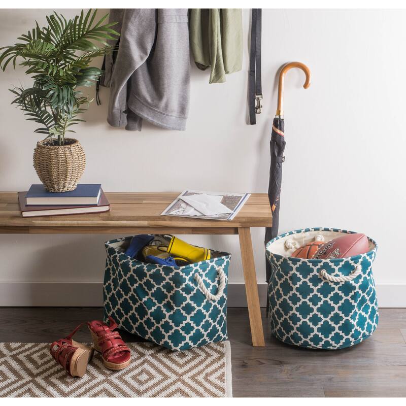 DII Round Lattice Decorative Storage Bin