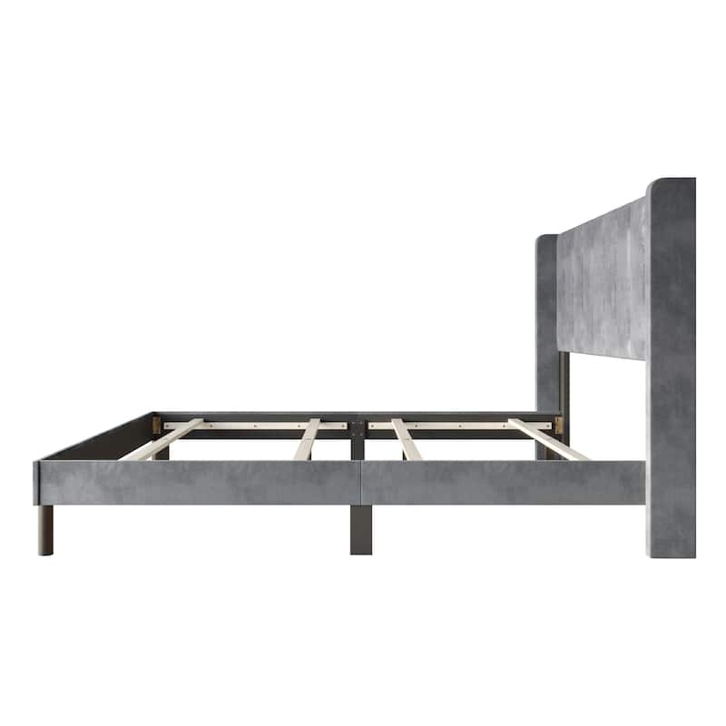 Clayfell Herrin Upholstered Wingback Panel Bed