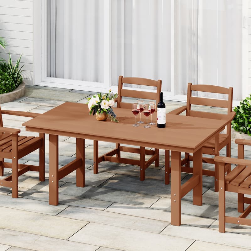 Polytrends Shoreside 66 Inch By 34 Inch Rectangular Patio Dining Table