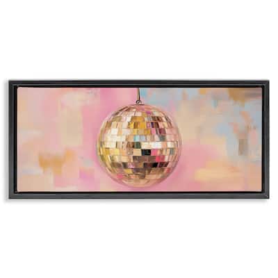 Stupell Gold Hued Disco Ball Framed Floater Canvas Wall Art Design By Nini Art