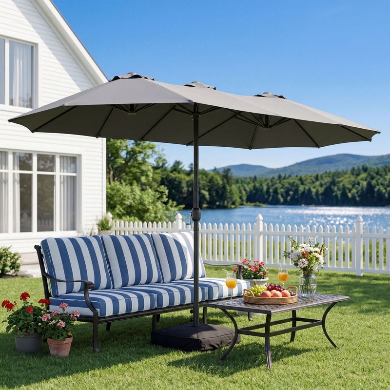 4 rib patio umbrella Wooden 9ft 8-Rib 1 x Patio Umbrella Replacement Patio Umbrella Canopy –