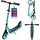 preview thumbnail 30 of 62, Outdoor Cruiser Kick Scooter for Ages 6+, for Kids, Teens, and Adult, Max Load 250 LBS, Foldable, 8-inch Big Wheels, Aqua