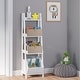 preview thumbnail 18 of 19, RiverRidge Kids 4-Tier 13in Ladder Shelf Toy Organizer with 3 Open Display Shelves - White with Two 5" Fabric Bins Taupe