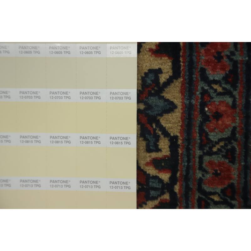 Hand Knotted Oriental Kork Wool Carpet Traditional Floral Oranges & Rust Tabriz Area Rug - 15' 0'' X 6' 2''