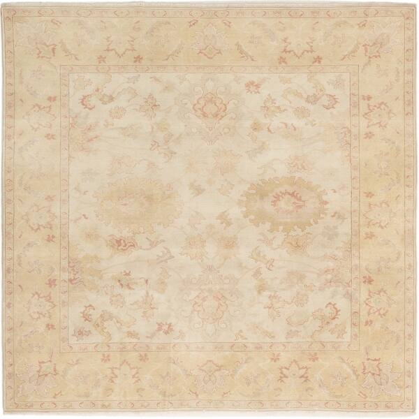 slide 5 of 5, ECARPETGALLERY Hand-knotted Authentic Ushak Cream Wool Rug - 8'3 x 8'0 Cream - 8'3 x 8'0