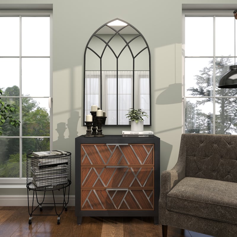 Black Mango Wood Traditional Candle Holder (Set of 3) - S/3 10", 8", 6"H