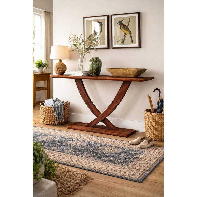 Rasmus Console Table - Chestnut Wire-Brush