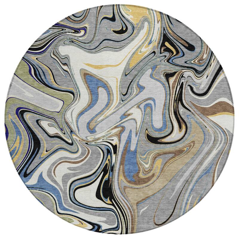 Machine Washable Indoor/ Outdoor Contemproary Fusion Chantille Rug