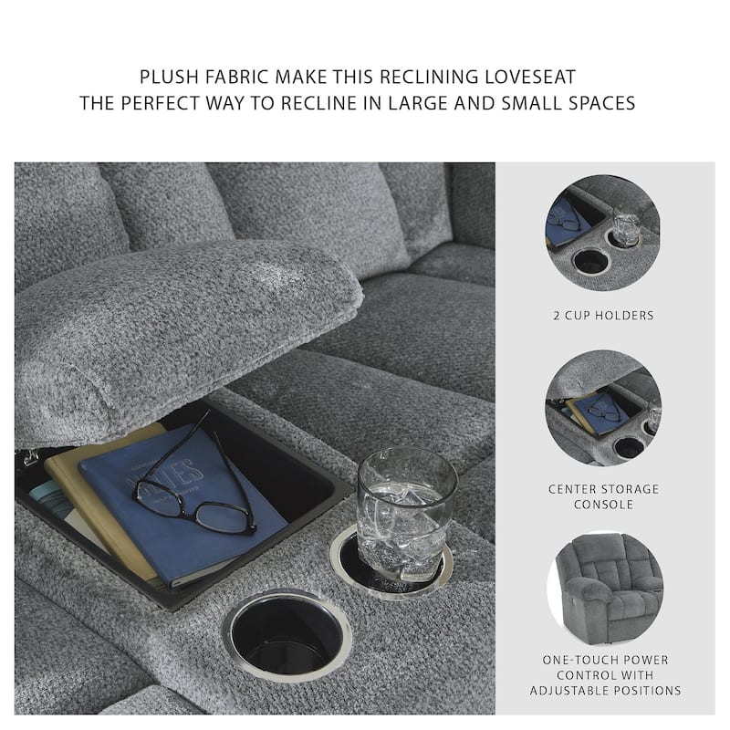 Signature Design by Ashley Tip-Off Power Reclining Loveseat - 80"W x 42"D x 45"H