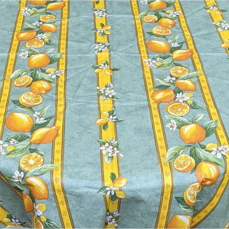 Wipeable Spill Resistant Provencal Cotton Cannes Collection Tablecloth