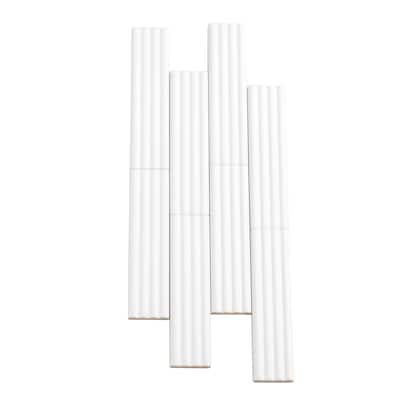 Arte 1.97 in. x 7.87 in. Matte White Ceramic Subway Deco Wall and Floor Tile (4.1 sq. ft./case) (38-pack)